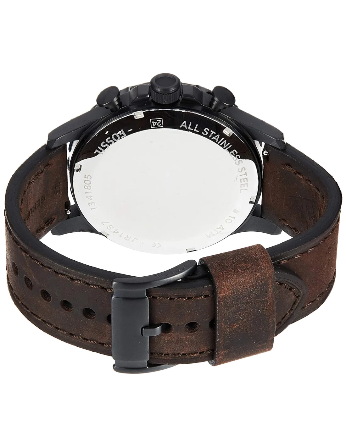 Montre Homme Fossil Nate JR1487 Chronographe Boîtier Brun, Cadran Marron, Bracelet Cuir vue 2