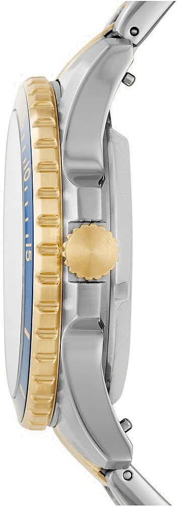 Montre Homme Fossil FB-01 Automatique ME3191 - Boîtier Acier Bicolore Argent/Or, Cadran Bleu Squelette vue 2