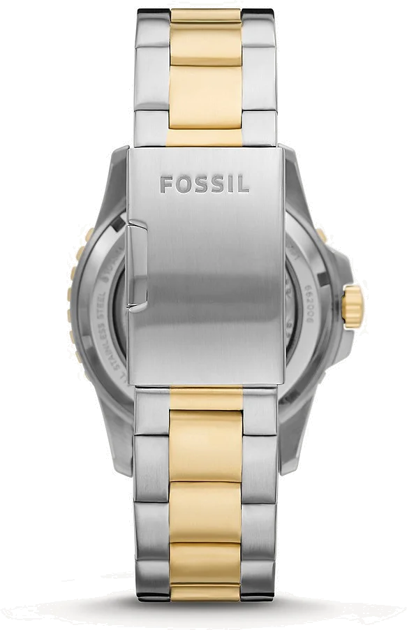 Montre Homme Fossil FB-01 Automatique ME3191 - Boîtier Acier Bicolore Argent/Or, Cadran Bleu Squelette vue 3