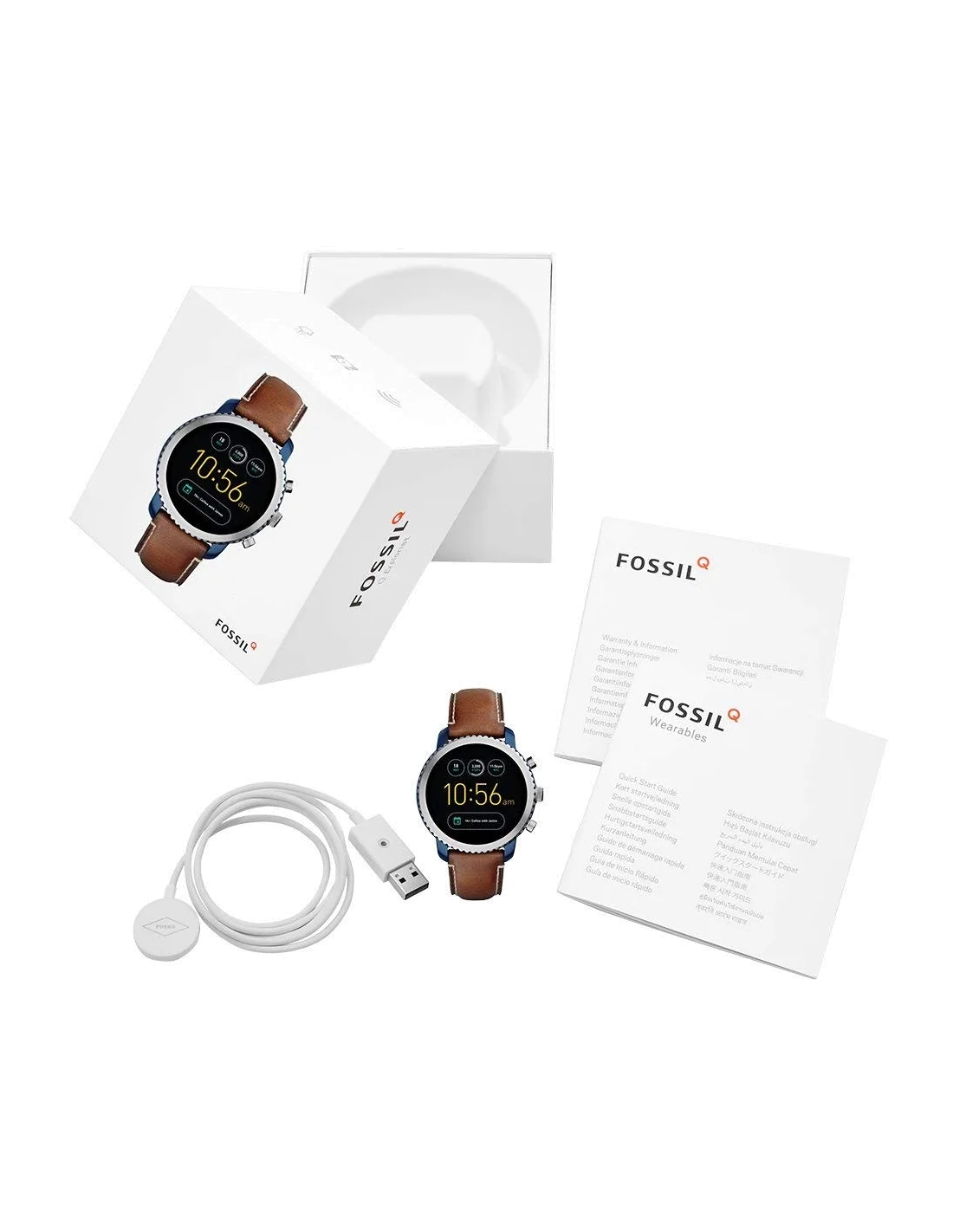 Montre Connectée Fossil Q Explorist FTW4004 Bracelet Cuir vue 2