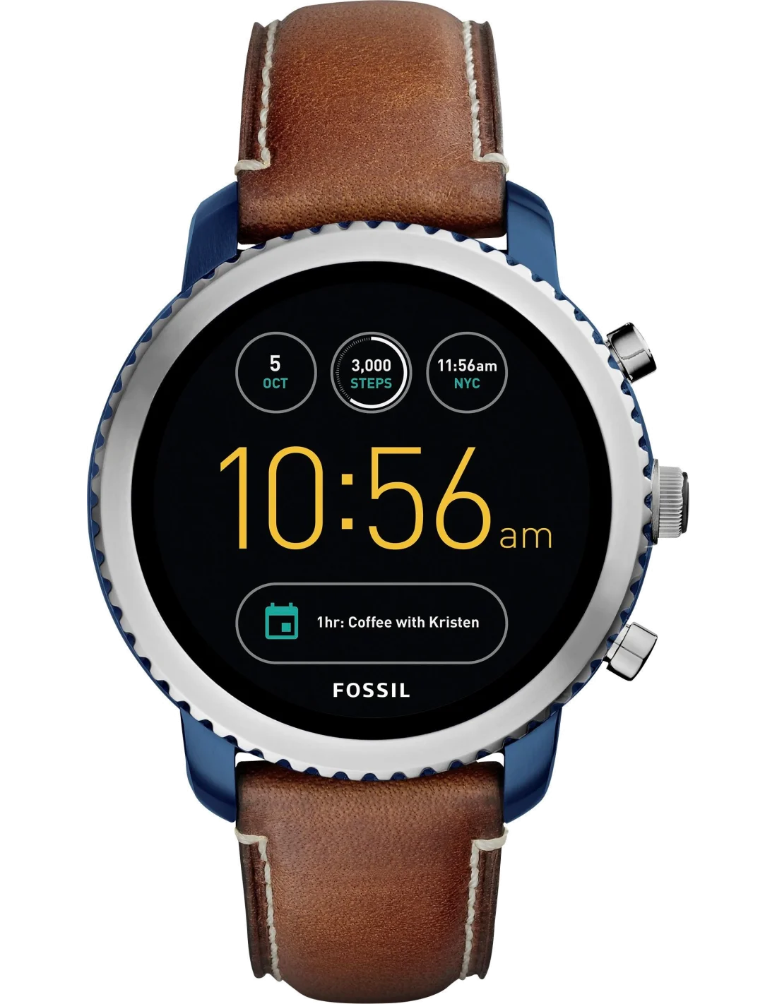 Montre Connectée Fossil Q Explorist FTW4004 Bracelet Cuir vue 3