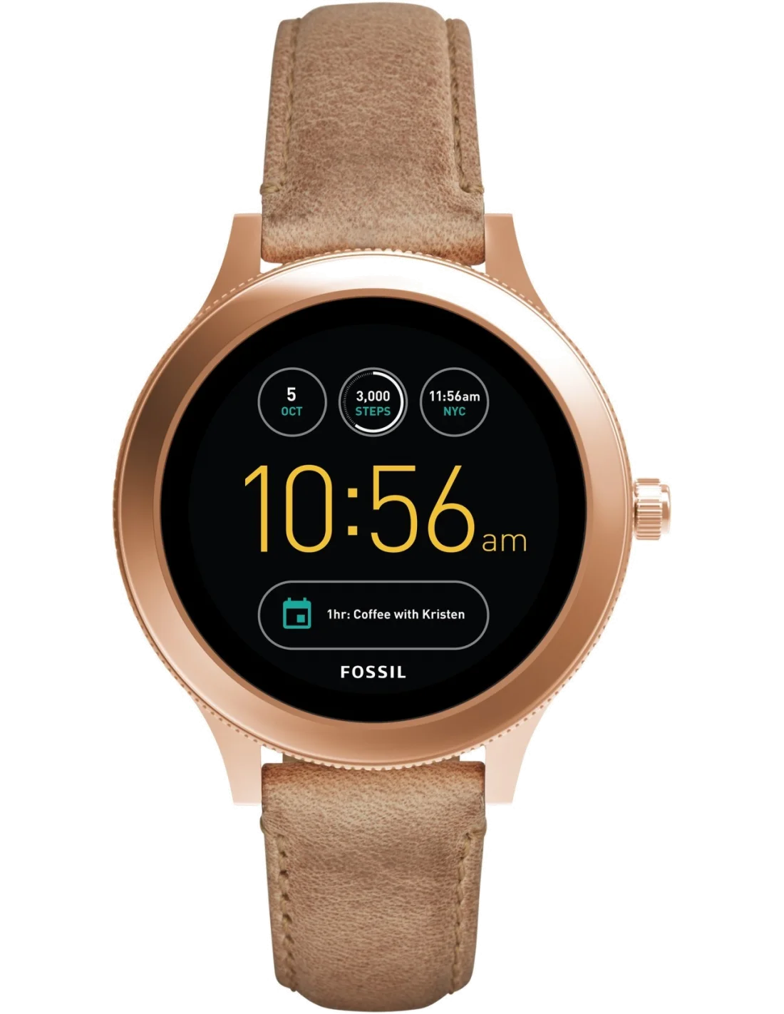 Montre Connectée Fossil Q Venture FTW6005 Bracelet Cuir vue 3