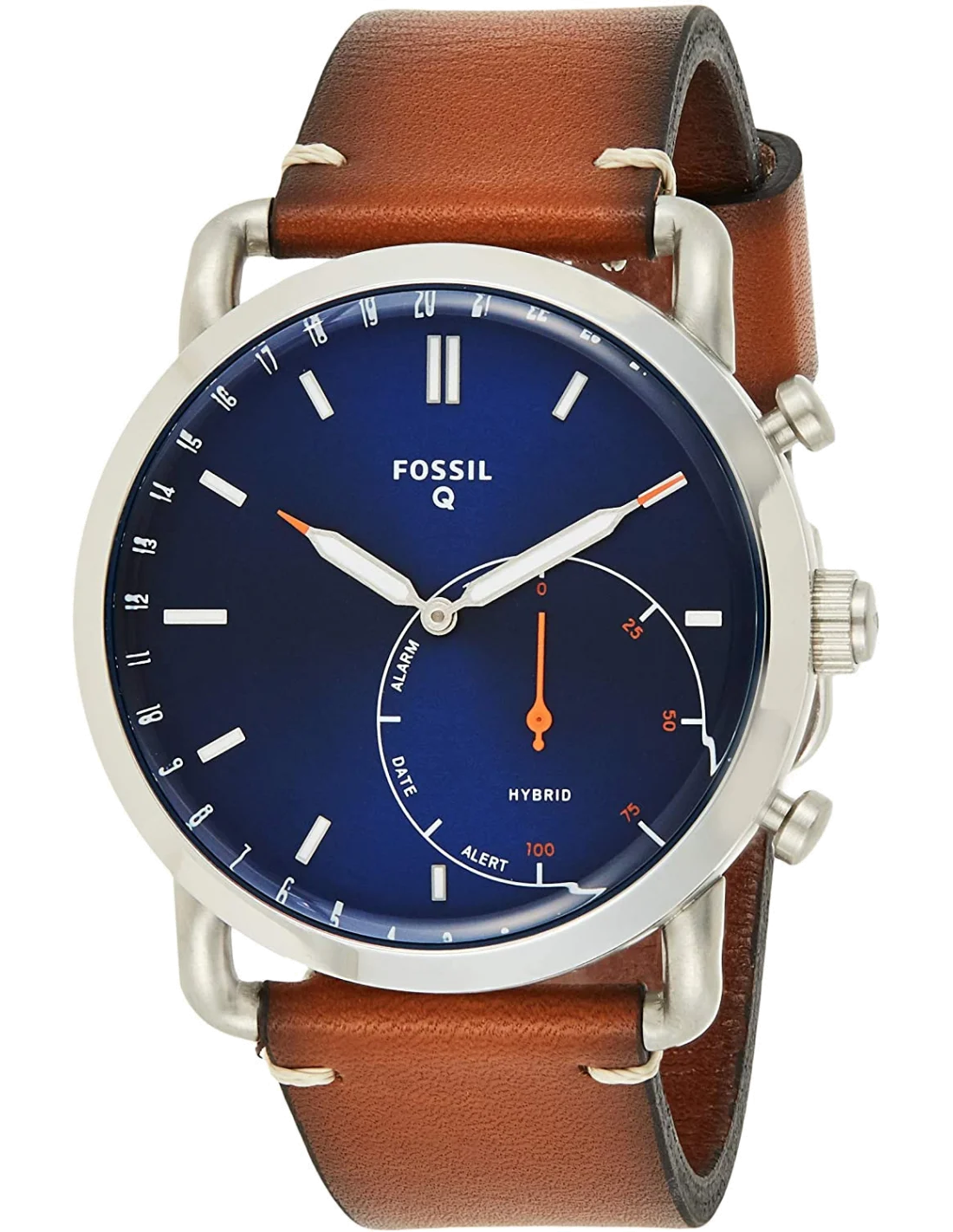 Montre Connectée Hybride Fossil Q Commuter FTW1151 bracelet cuir vue 2