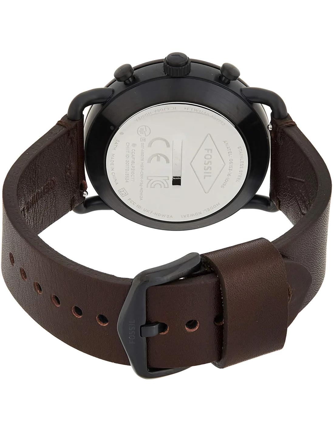 Montre Connectée Hybride Fossil Q Commuter FTW1149 bracelet cuir vue 3