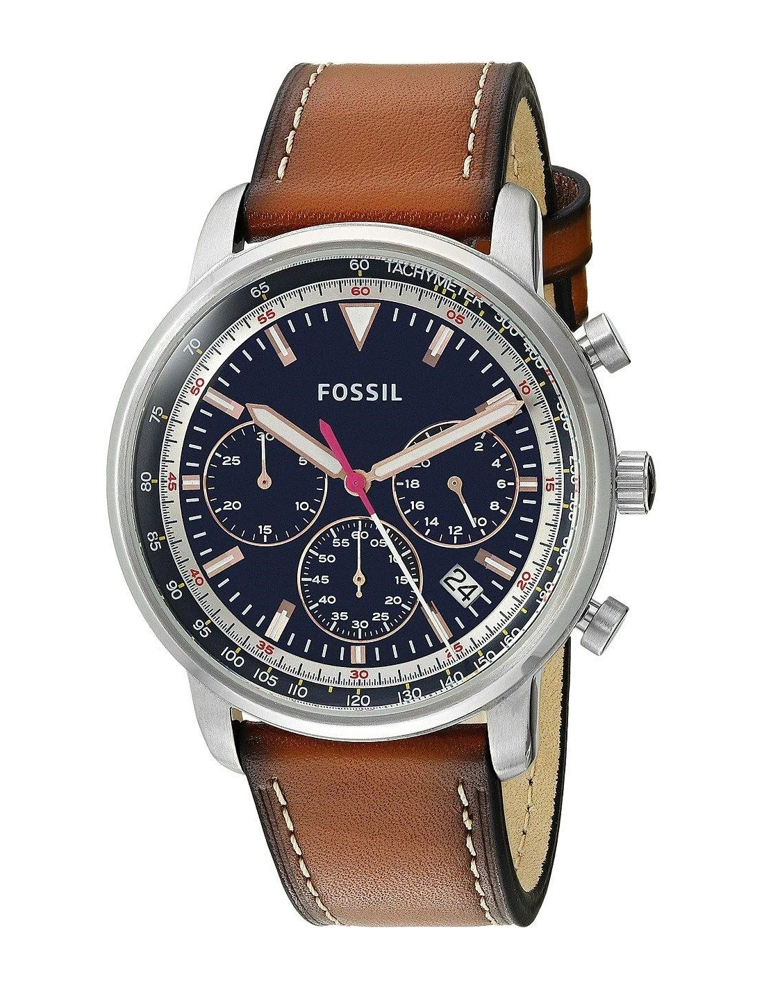 Montre Homme Fossil Goodwin FS5414 Bracelet en cuir marron vue 3