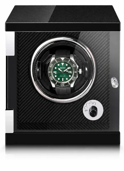 Gasmann Remontoir à Montre Automatique Imola 1 Montre Noir Laqué Fibre de Carbone