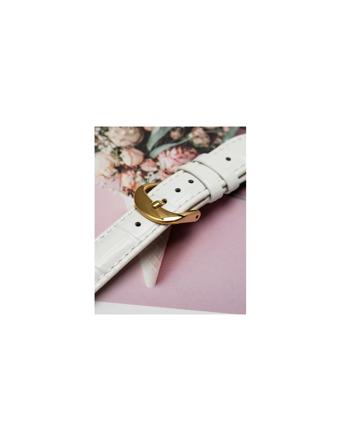 Bracelet Gasmann 106790 en cuir blanc glacé 18mm vue 2