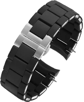 Bracelet silicone noir 20 mm Gasmann pour montre Emporio Armani AR5889