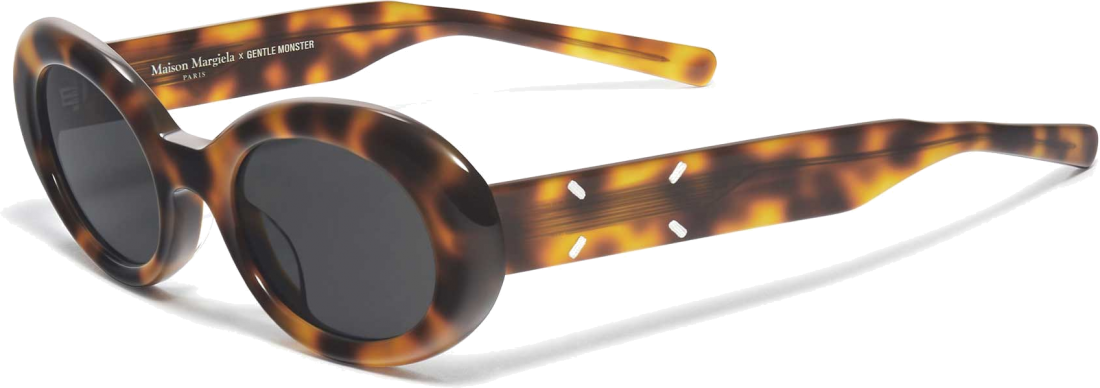 Lunettes de soleil Maison Margiela x Gentle Monster MM005 forme ovale en acetate - Ecaille vue 4