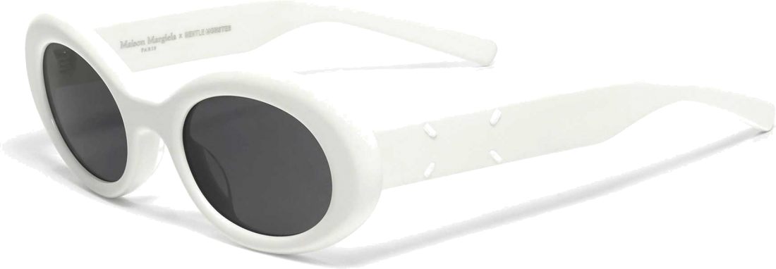 Lunettes de soleil Maison Margiela x Gentle Monster MM005 forme ovale en acetate - Blanc vue 3