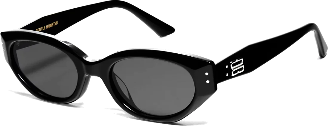 Lunettes de soleil Gentle Monster ROCOCO 01 Noir Unisexe Œil de Chat