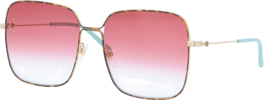 Lunettes de soleil Gucci GG0443S carrées en métal - Rose vue 2
