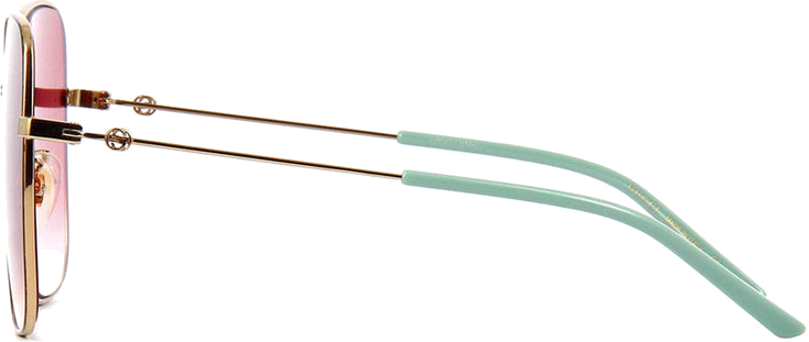 Lunettes de soleil Gucci GG0443S carrées en métal - Rose vue 3