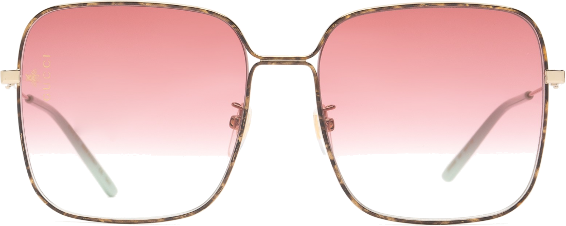 Lunettes de soleil Gucci GG0443S carrées en métal - Rose vue 4