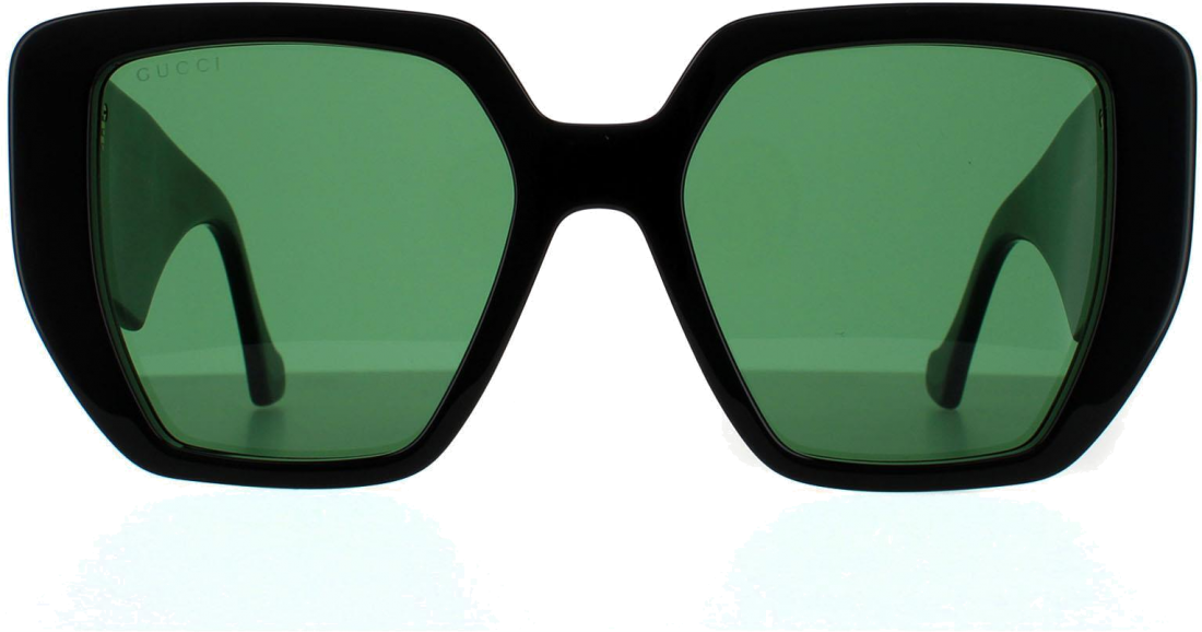 Lunettes de soleil Gucci Logo GG0956S Oversize en acétate - Vert vue 4