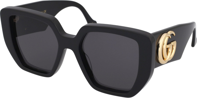 Lunettes de soleil Gucci Logo GG0956S Oversize en acétate - Noir vue 2