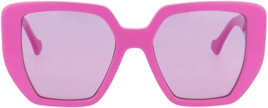 Lunettes de soleil Gucci Logo GG0956S Oversize en acétate - Rose vue 2