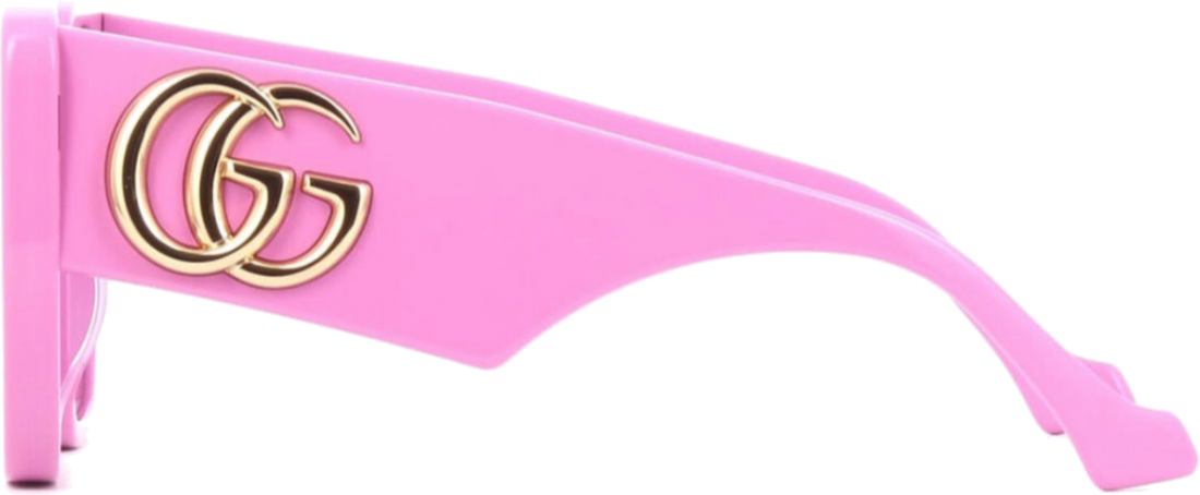 Lunettes de soleil Gucci Logo GG0956S Oversize en acétate - Rose vue 4