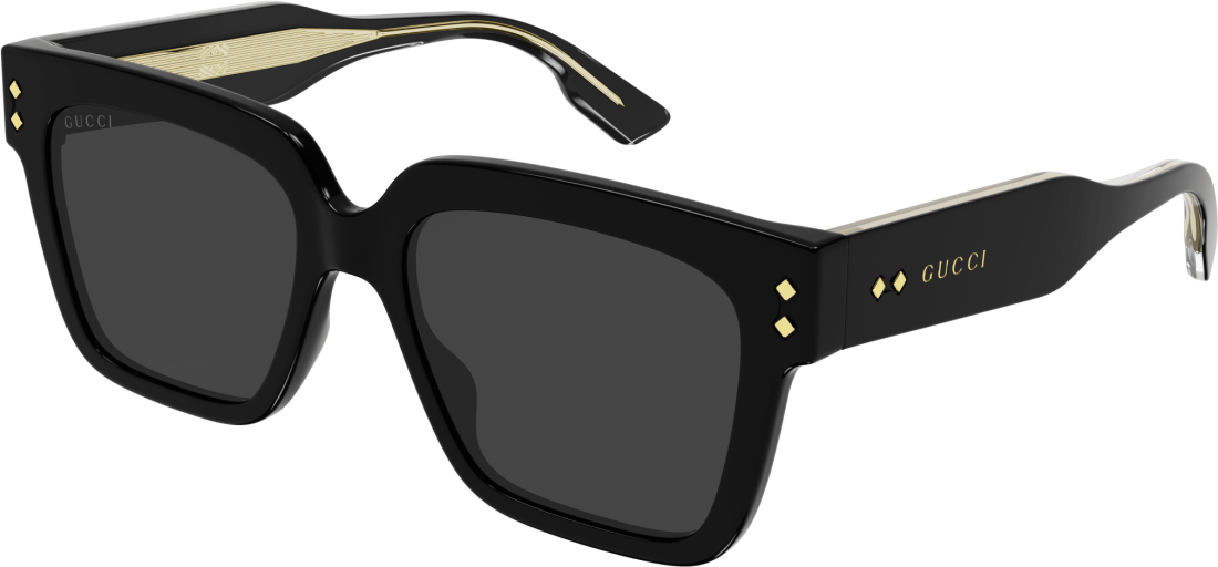 Lunettes de soleil Gucci Logo GG1084S noires en acetate - Noir vue 3