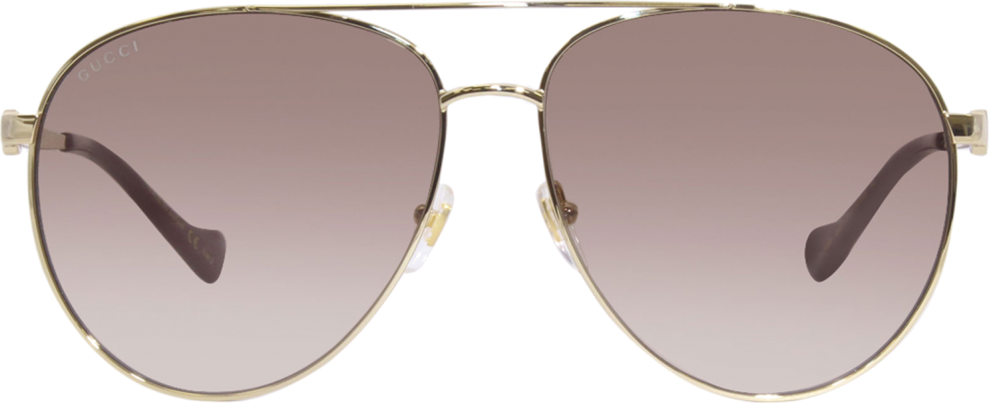 Lunettes de soleil Gucci GG1088S forme pilote en métal - Marron vue 3