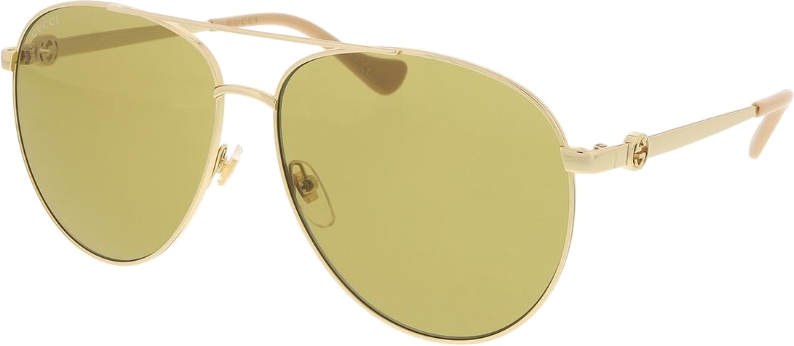 Lunettes de soleil Gucci GG1088S forme pilote en métal - Vert vue 2