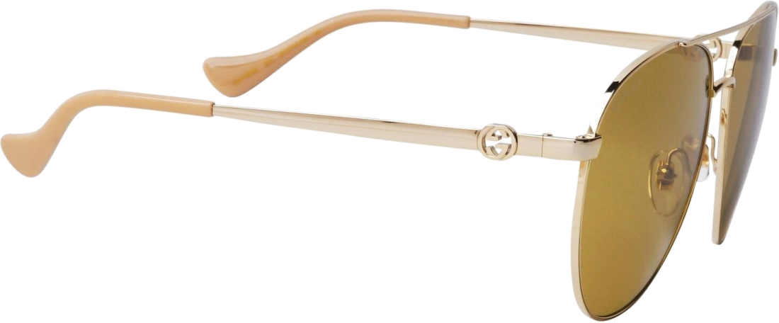 Lunettes de soleil Gucci GG1088S forme pilote en métal - Vert vue 3