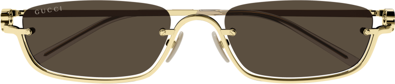 Lunettes de Soleil Gucci Logo GG1278S en métal - Marron vue 2