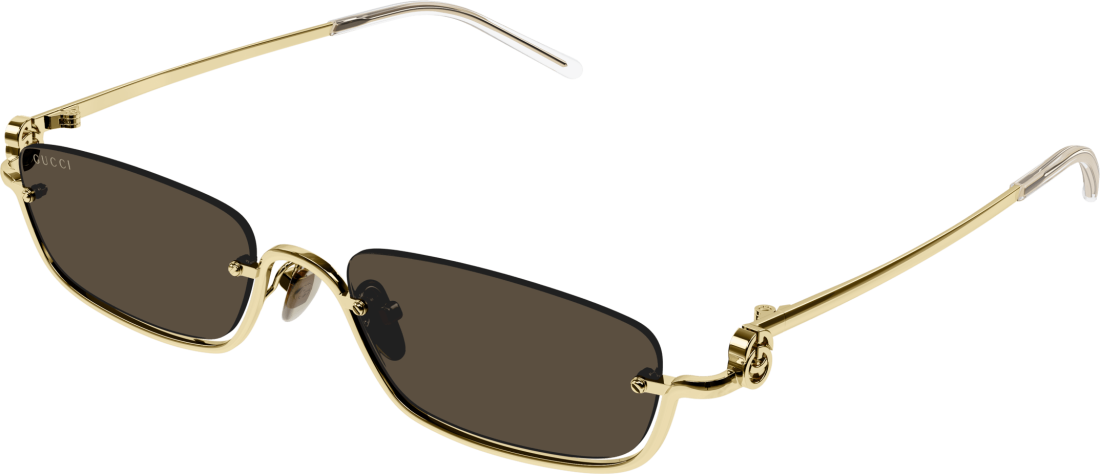 Lunettes de Soleil Gucci Logo GG1278S en métal - Marron vue 4