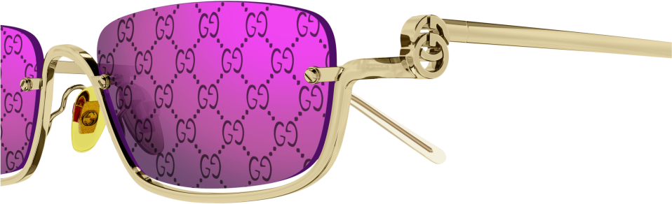 Lunettes de Soleil Gucci Logo GG1278S en métal - Or rose vue 2