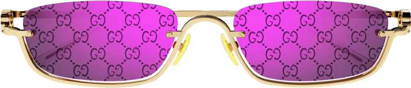 Lunettes de Soleil Gucci Logo GG1278S en métal - Or rose vue 3