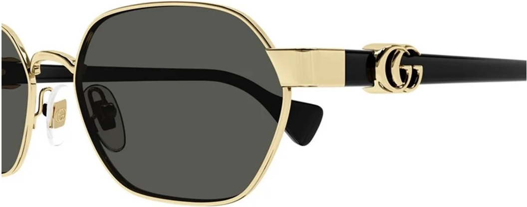 Lunettes de soleil Gucci Logo GG1593S en métal - Or vue 2