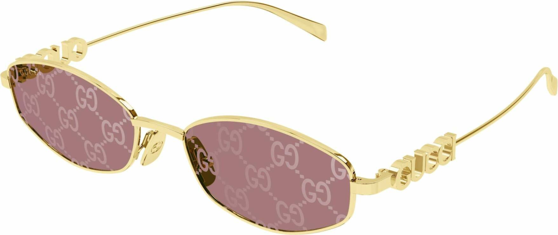 Lunettes de soleil Gucci GG1802S en métal - Or rose vue 2
