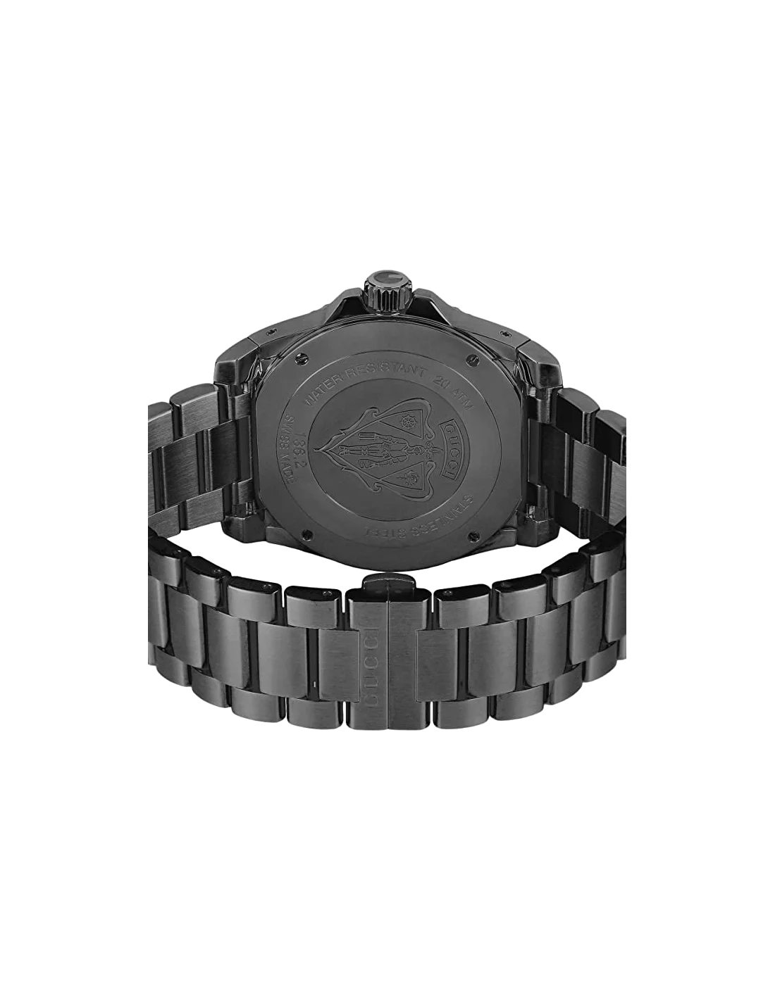 Gucci Dive YA136213 - Montre de plongée homme, boîtier et bracelet acier noir vue 3