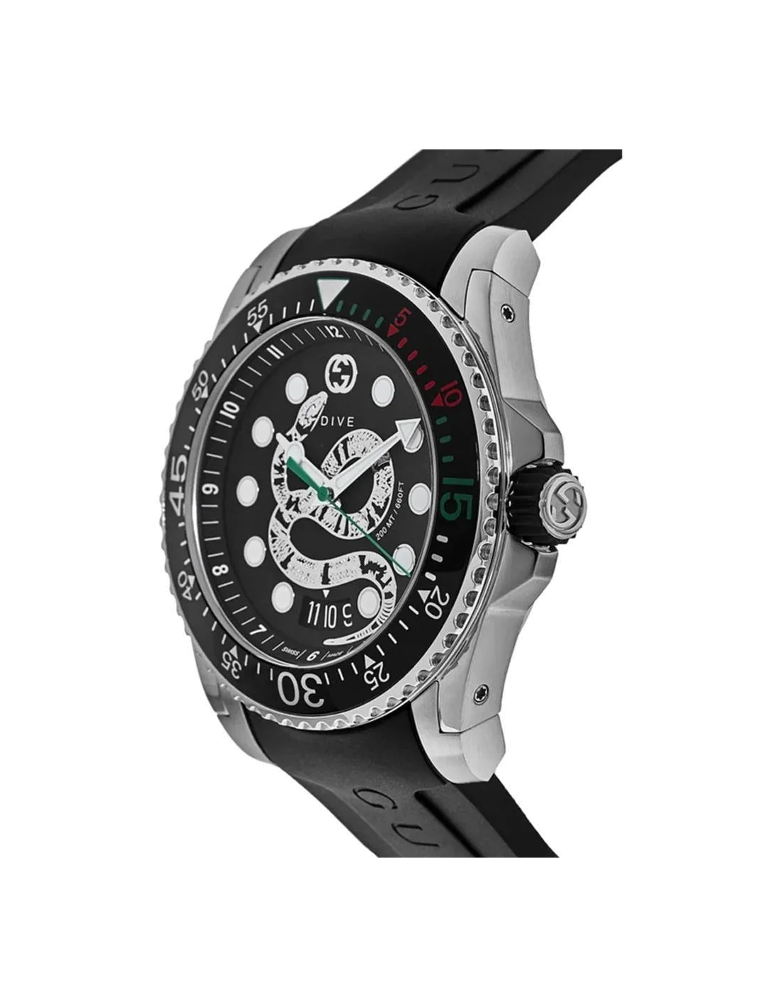 Montre de plongée Gucci Dive YA136217 pour Homme, cadran noir, bracelet caoutchouc vue 2