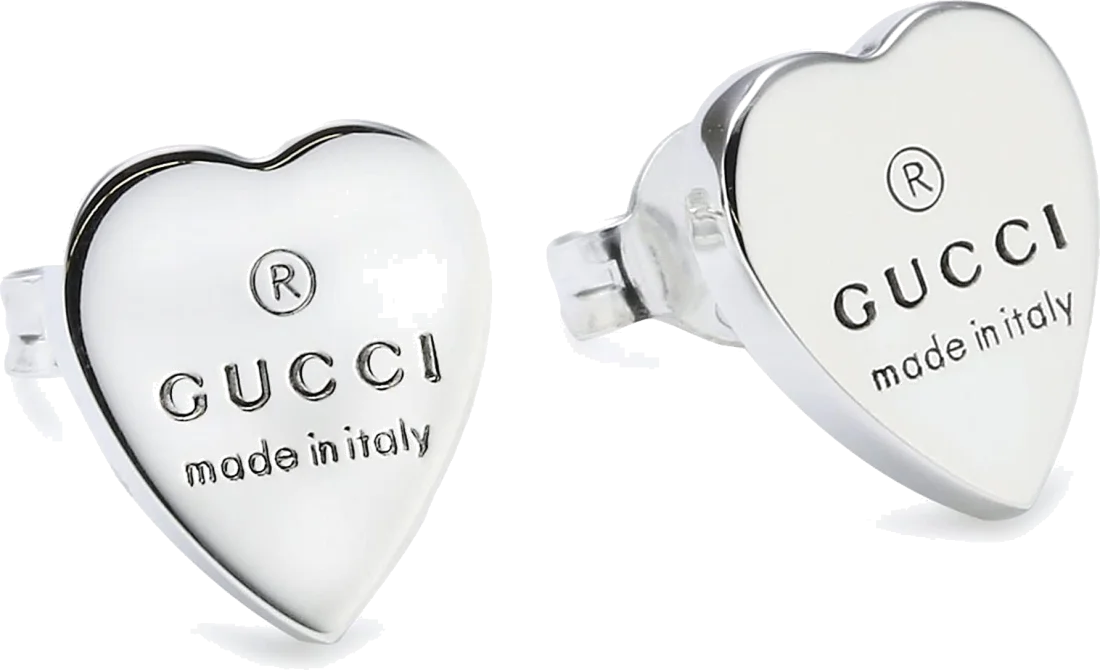 Boucles d'oreilles Gucci en argent 925 forme cœur - Réf. 108406 vue 2