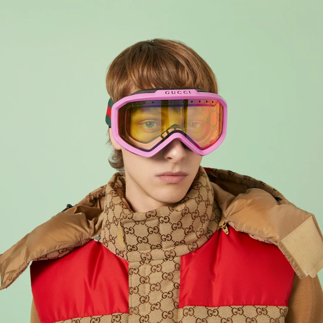 Masque de Ski Gucci GG1210S-004 Rose Brillant Unisexe vue 6