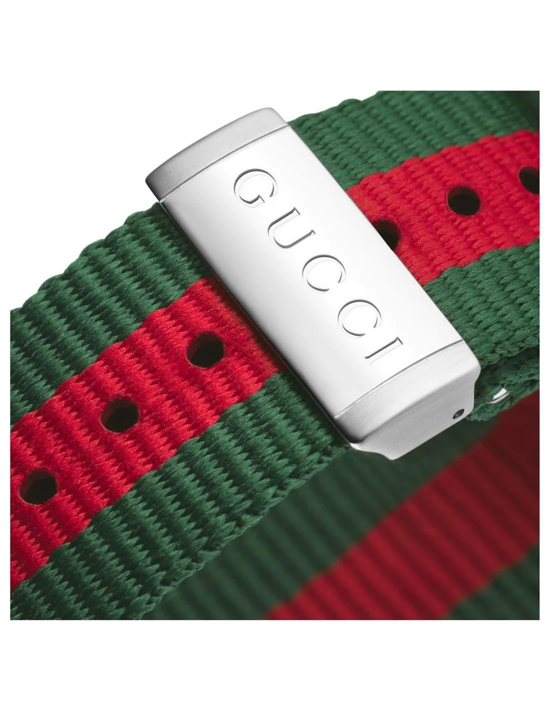 Montre Homme Gucci Dive YA136207 Bracelet nylon vert et rouge vue 4