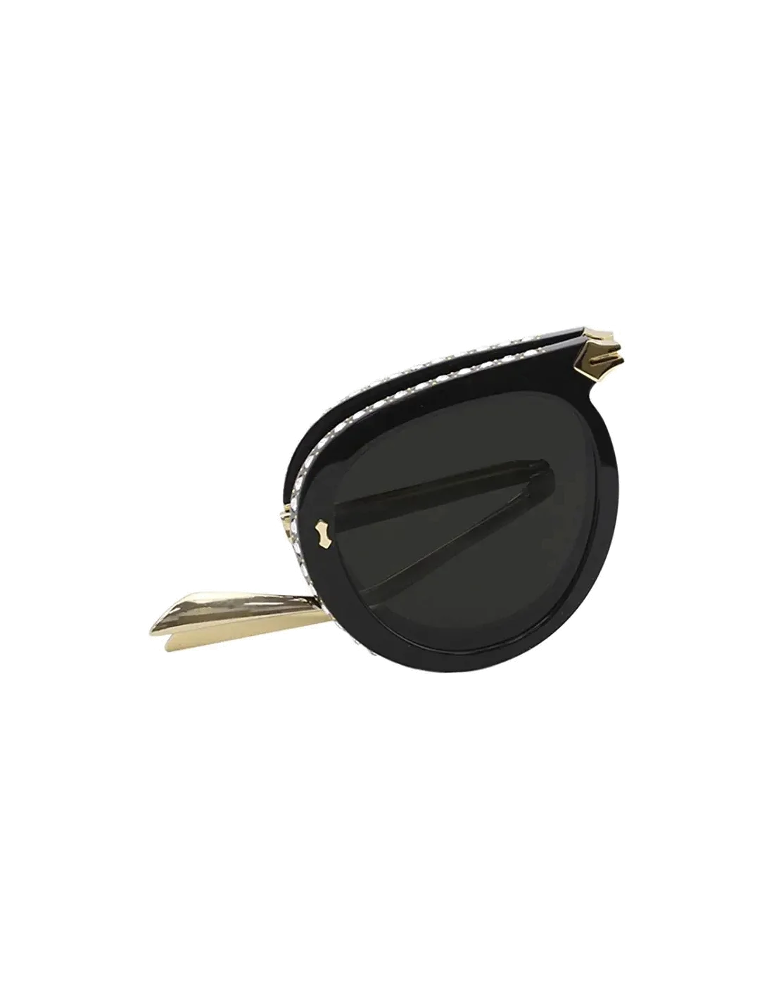 Lunettes de soleil Gucci GG0307S 001 Noir Femme à monture pilote ornée de brillants vue 3