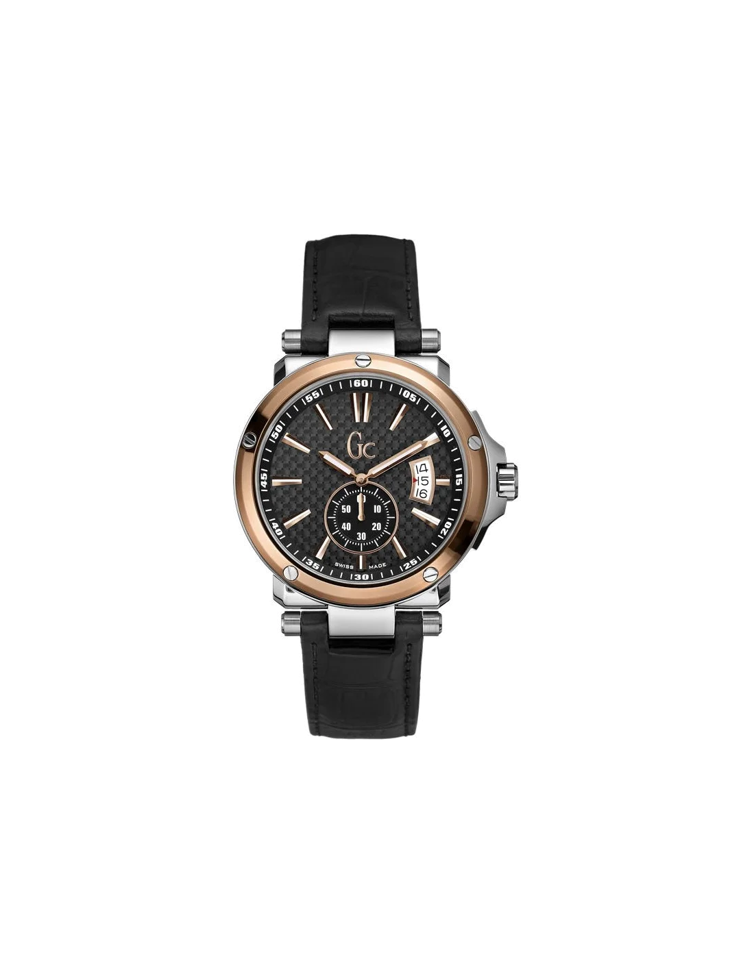 Montre Homme GC Guess Collection GC-1 G65009G2 Bracelet en cuir noir