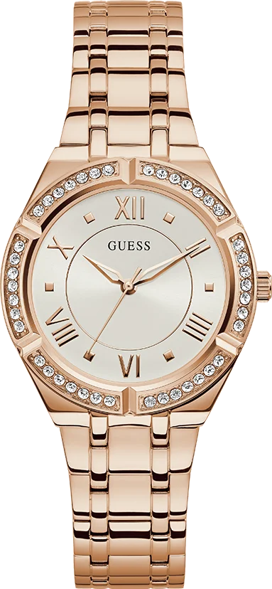 Montre Guess Femme GW0033L3 - Cadran et bracelet acier or rose avec strass