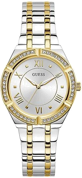 Montre Femme Guess Cosmo GW0033L4 en Acier Bicolore Argent/Or avec Lunette Strass