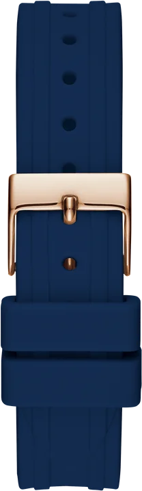 Montre Guess Cosmo GW0034L4 pour Femme - Cadran Bleu, Boîtier Or Rose, Bracelet Silicone vue 4