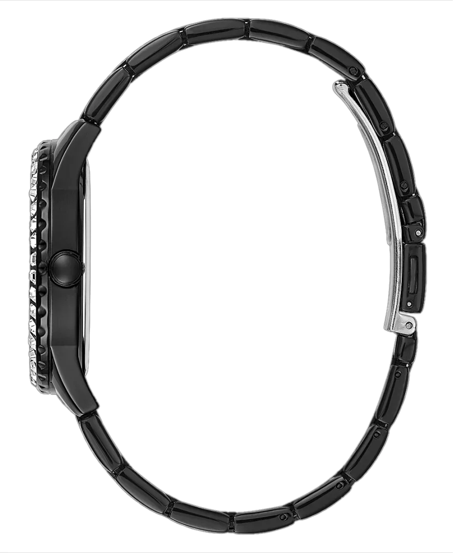 Montre Guess Sparkler GW0111L4 pour Femme, Boîtier et Bracelet Acier Noir avec Strass vue 2