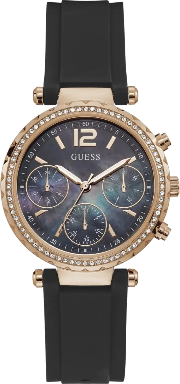 Montre Femme Guess GW0113L2 Cadran Nacre et Bracelet Silicone Noir