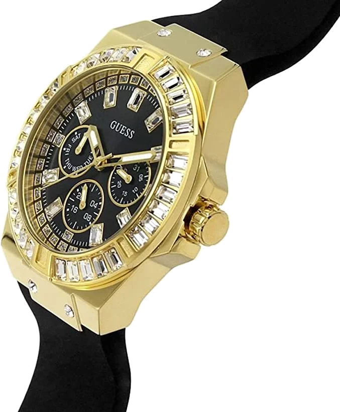 Montre Guess GW0118L1 pour Femme - Cadran et bracelet noir en silicone vue 2