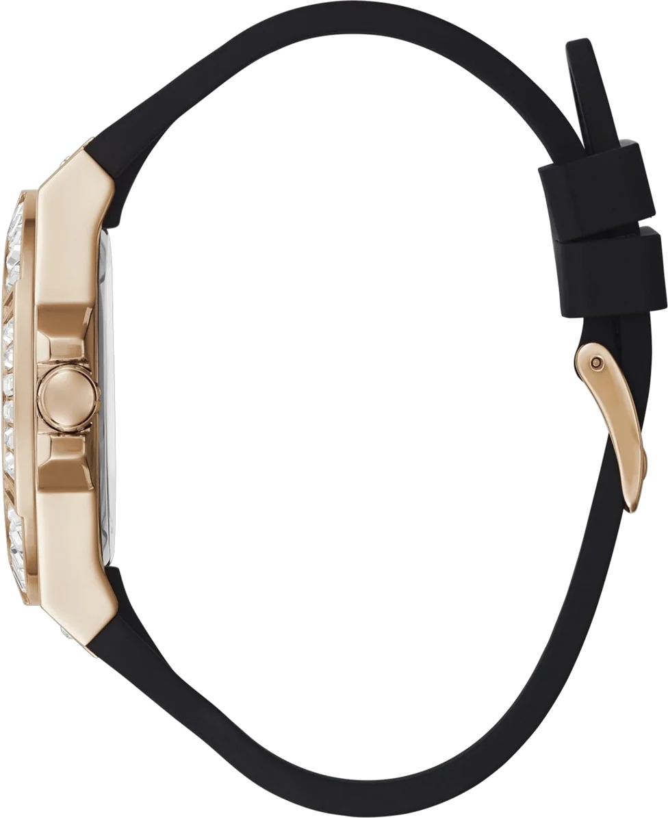 Montre Guess GW0118L2 pour Femme - Cadran et bracelet silicone noir vue 3