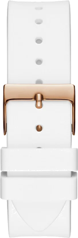 Montre Femme Guess Venus GW0118L4 en Silicone Or Rose et Silicone Blanc avec Cadran à Cristaux vue 3