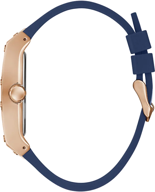 Montre Guess Phoenix GW0202G4 Homme - Boîtier Or Rose, Cadran et Bracelet Silicone Bleu vue 2