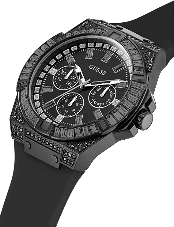 Montre Guess pour Homme GW0208G5 - Cadran et bracelet noir en silicone - 47mm vue 2