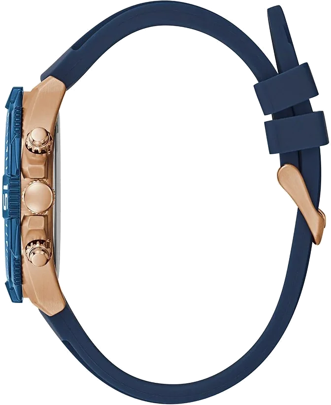 Montre Homme Guess GW0211G4 - Cadran et bracelet silicone bleu - Multifonctions vue 2